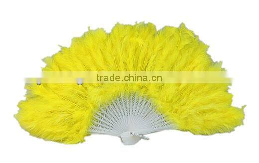 Colorful hand party feather fan