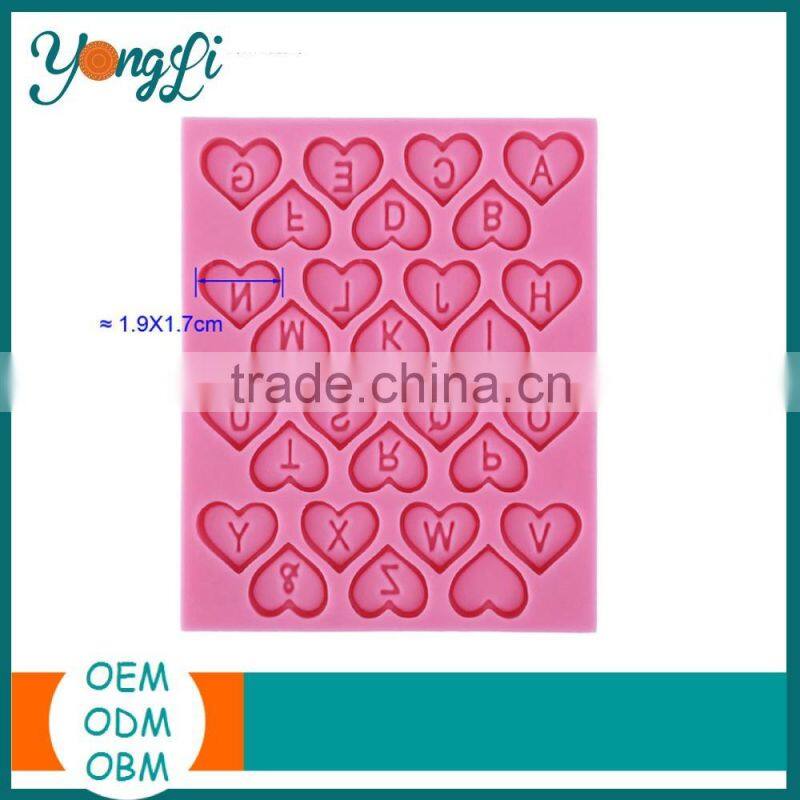Home Kitchen Use 28-Cavity Heart Shaped FDA Approved Silicone Fondant Mold