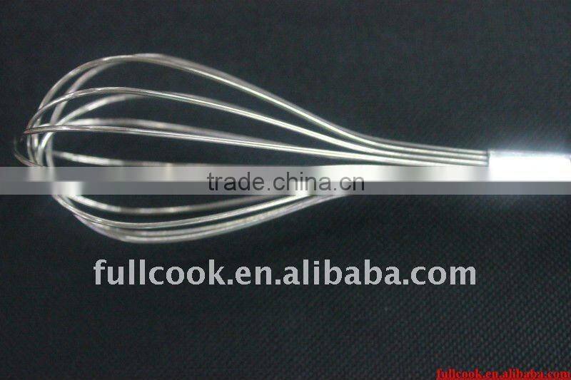 Stainless steel egg beater w/deluxe handle