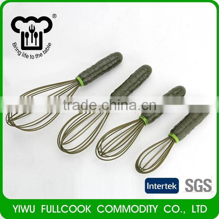 Special design cucumber shape silicone wire whisk flat egg beater