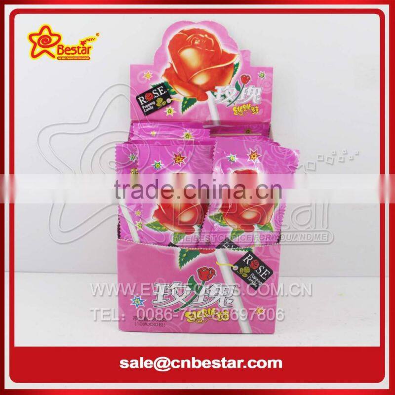 Rose Lollipop With Popping Candy