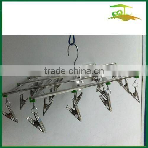 Metal Stainless Steel hanger with 20 clips/pegs