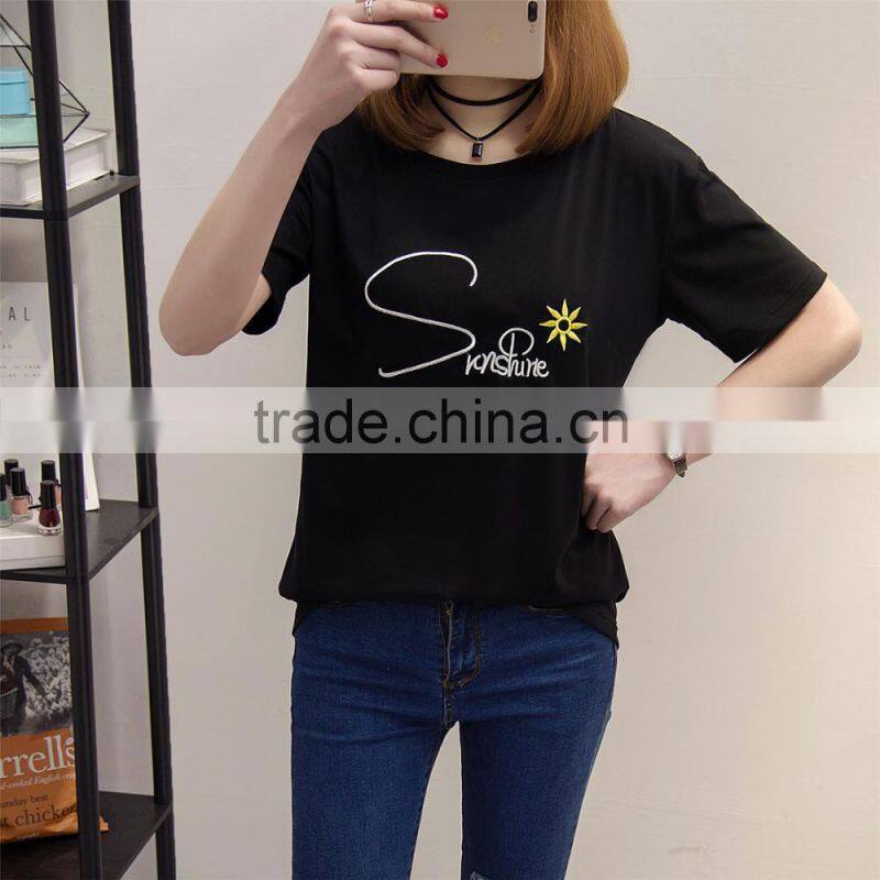 Wholesale loose short sleeve women t shirt custom printing t shirt