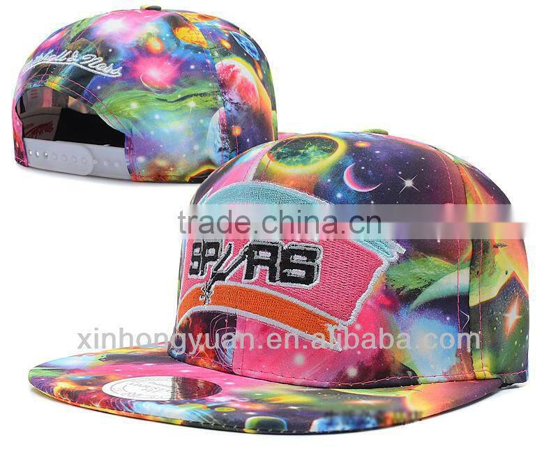 embroidery flat brim 6 panels snapback cap/hat