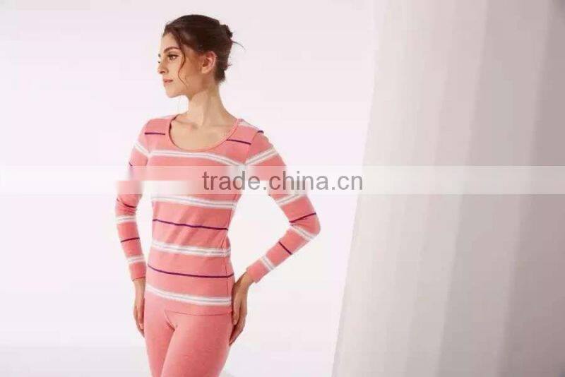 Hollow out long johns body shaper sexy women thermal underwear striped long jogns underwear