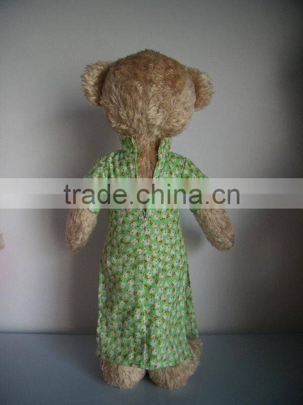 plush bear girl with clothes lovely bear fake fur toys stuffed bear