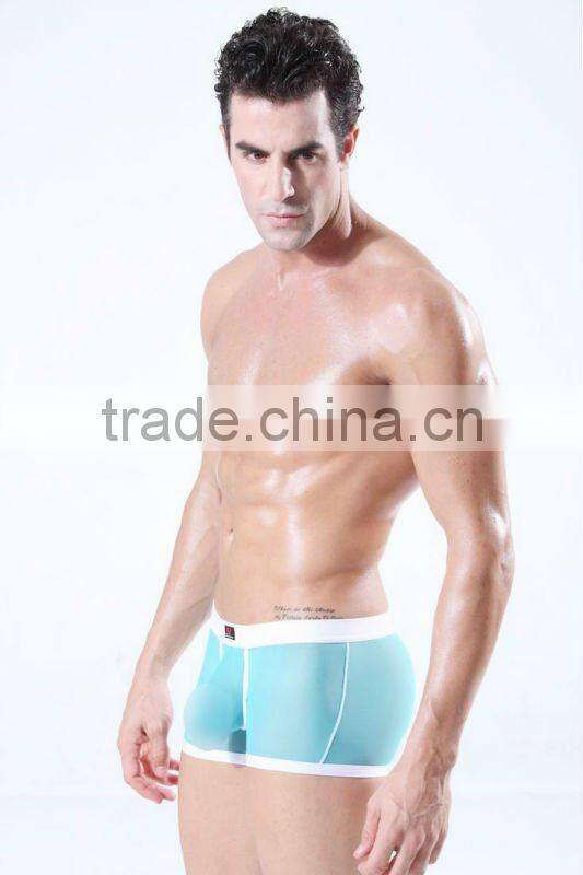 Wholesale men's sexy picture sheer mens underwear boxers nylon boxer shorts for men colorful panties