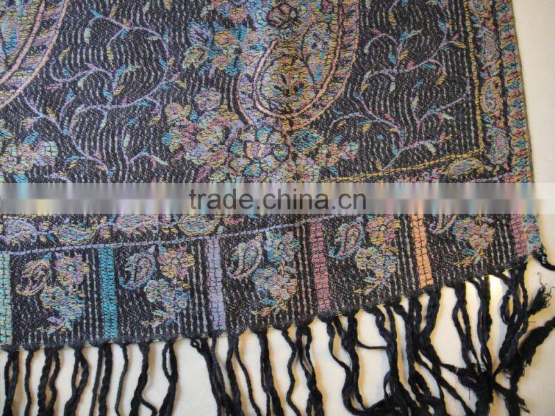 wholesale factory Russian lady paisley pashmina shawl 100%rayon