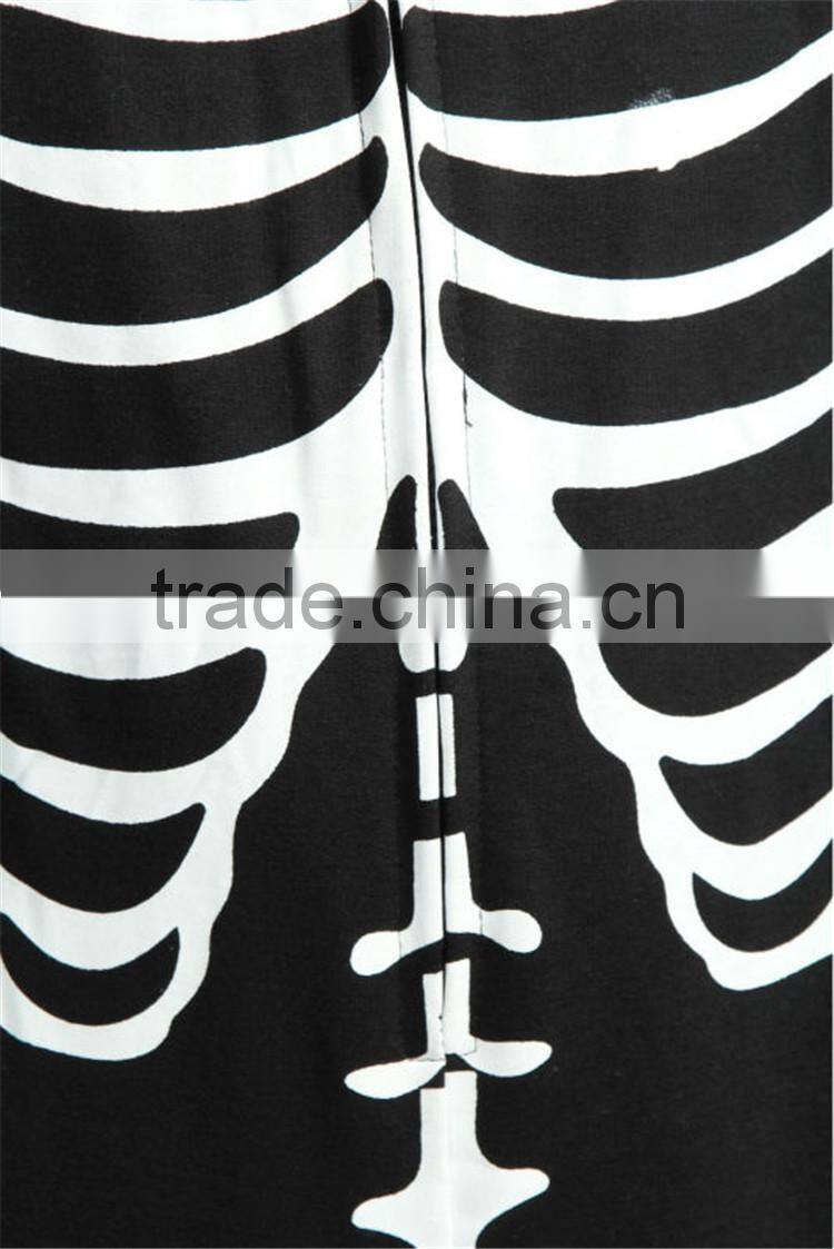 PA0004A adult footless pajamas adult onesie with skeleton printing