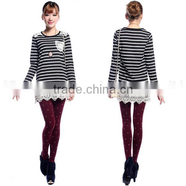 The winter bowknot jacquard velvet and thicken big yards leggings