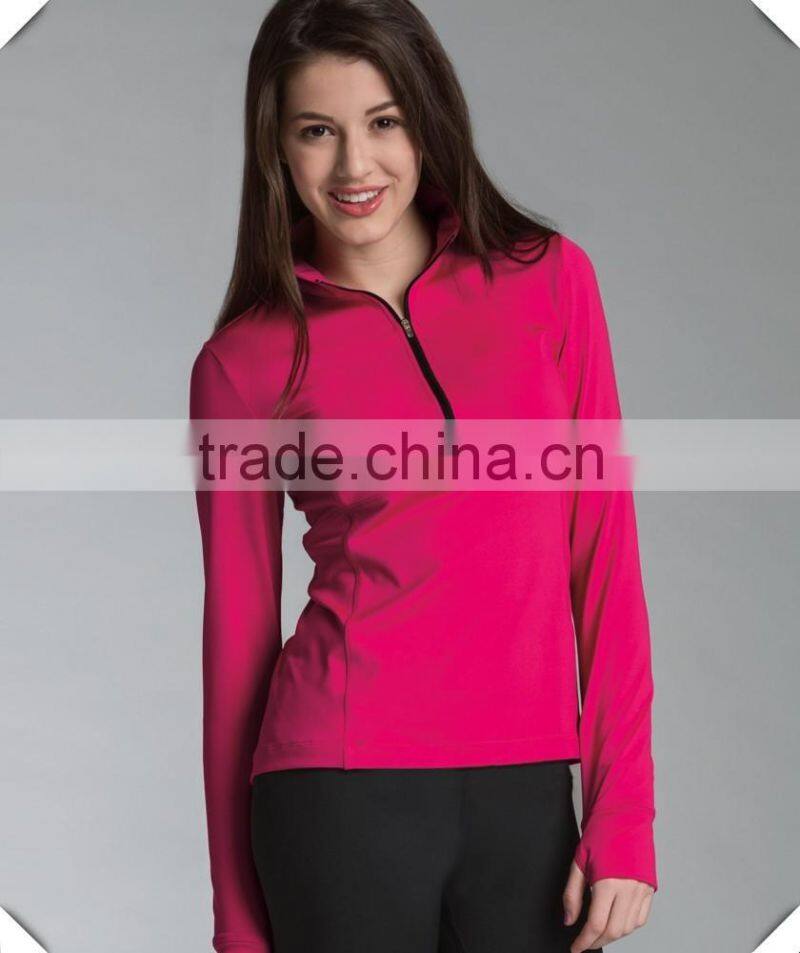 bulk wholesale women stylish 1/4 zip Bodybuilding gym Pullover half zip performance Training Fitness Sport Fashion tops jacket