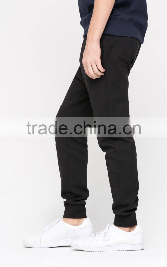 Custom classic style plain black slim joggers