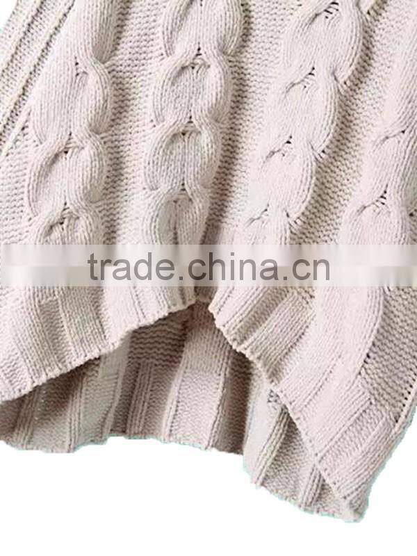 custom rolled neck long sleeves oversized aryan cable knitted jumper