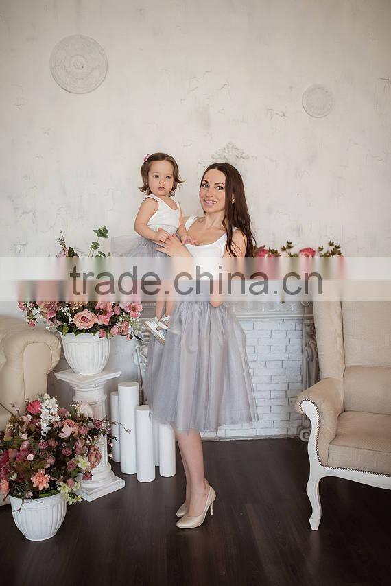 Pretty Set Of Matching Mother Daughter Tutu Dress Short Mini Skirt +Tank+Tops