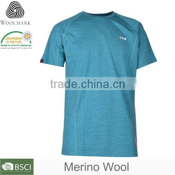 Oversize t-shirt merino wool, round neck custom sport shirt
