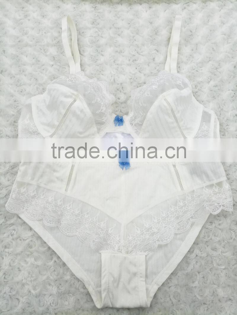 Ladies new unwired bra comfortable sexy women plus size bra panty set