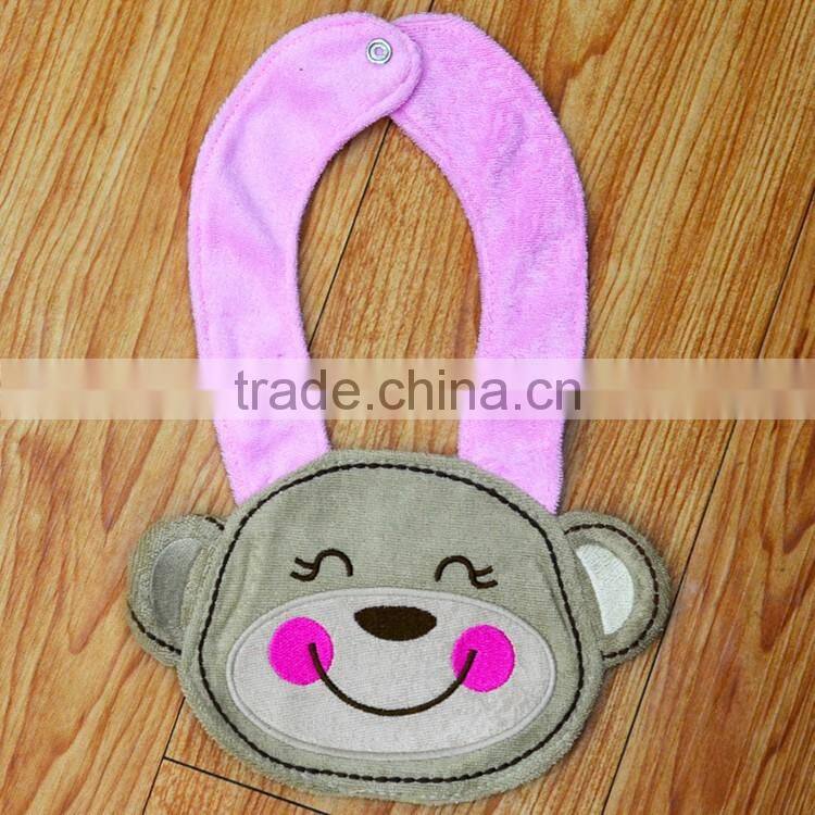 Bear face design soft terry baby drool bibs
