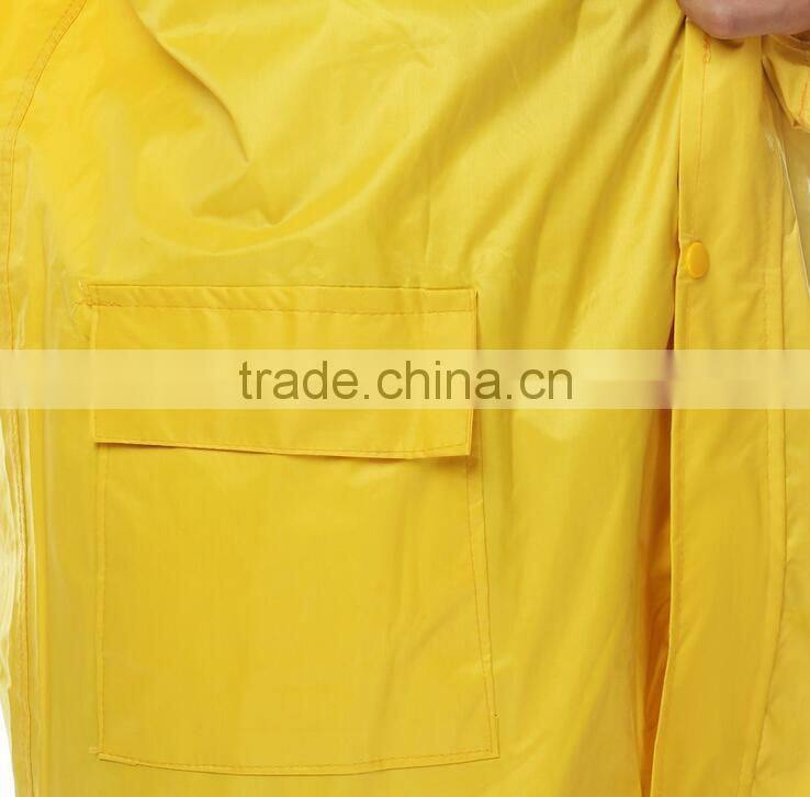 superior quality yellow fashion PVC waterproof suits raincoat