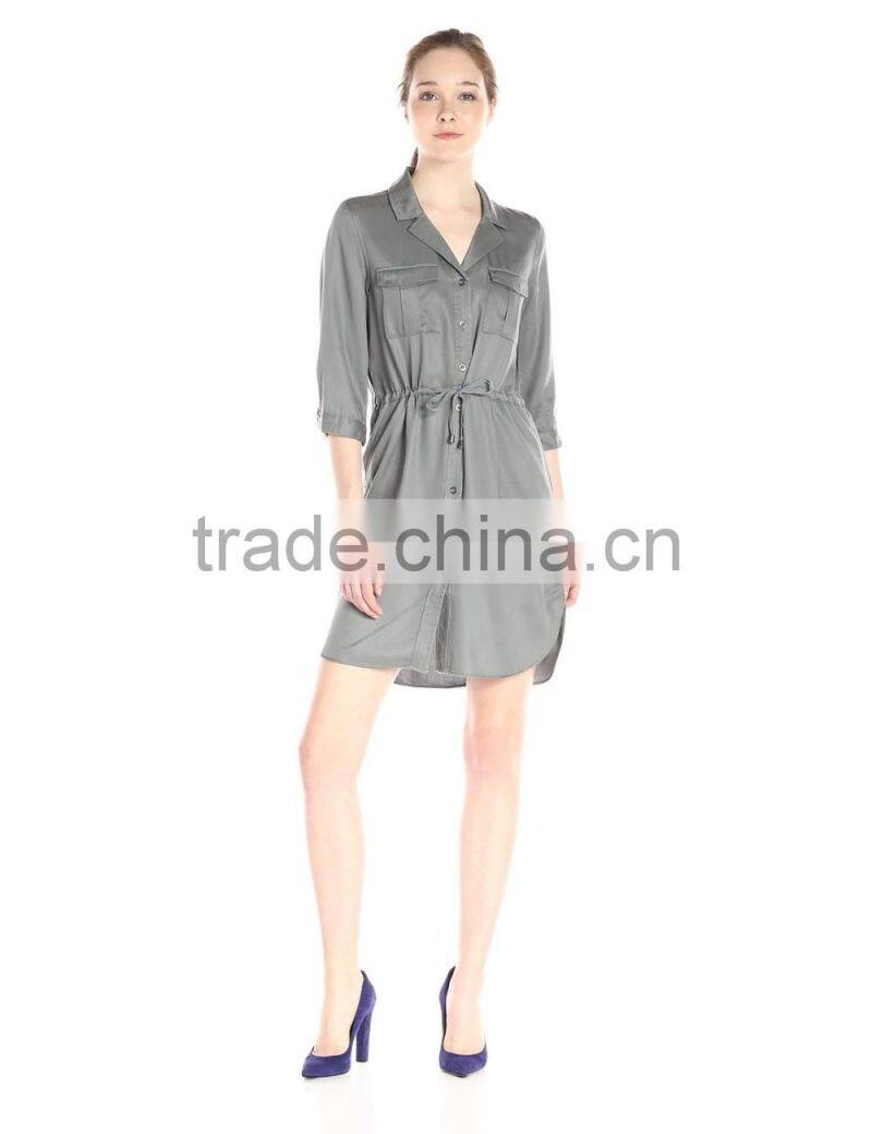 Women's Tencel Dress/Long dress shirt