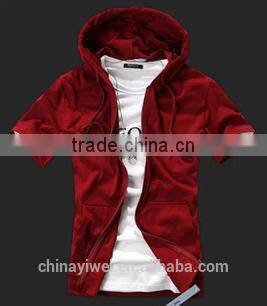 zip up mens short sleeve hoodies