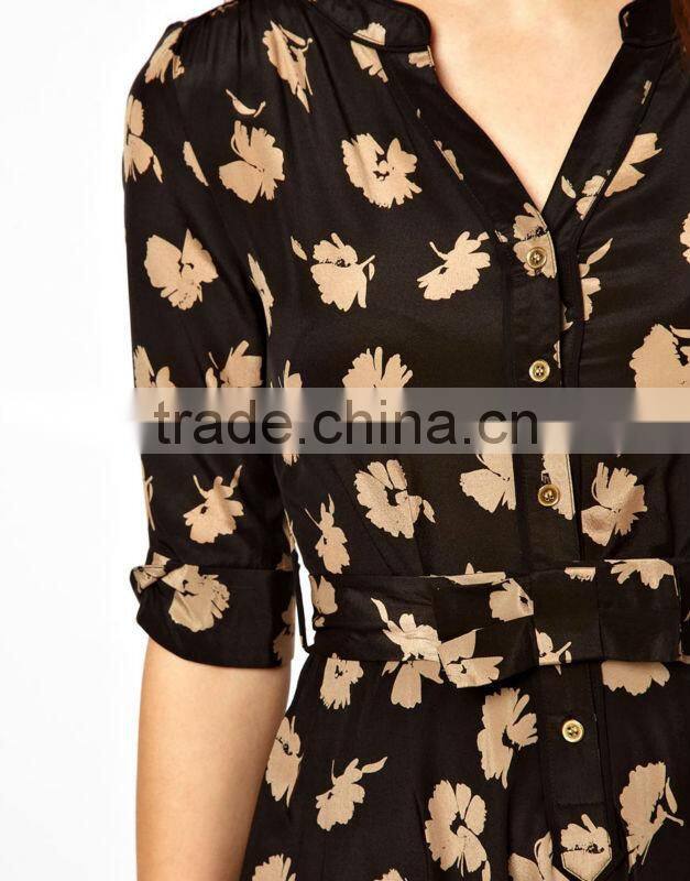 Silk Dress in Flower Print