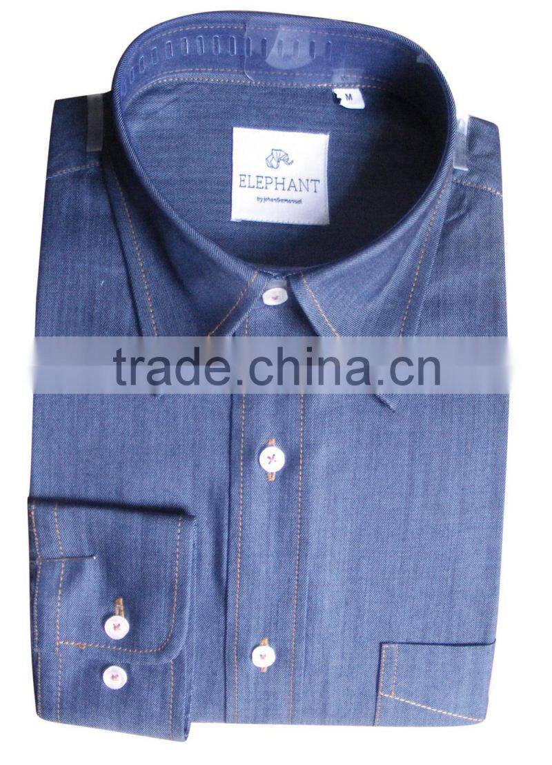 2016 latest style Customized colored denim causal shirt for men