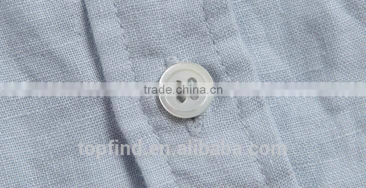 Fashion classic long sleeve casual linen 35% and cotton 65% Garment Wash soft man shirt