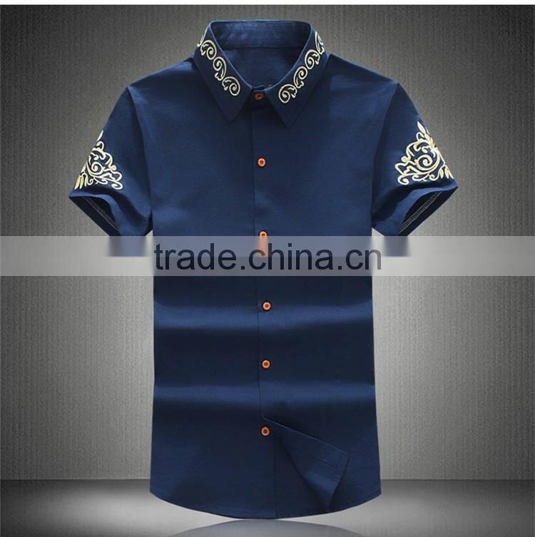 7Cultivate one's morality short sleeve shirt embroidered