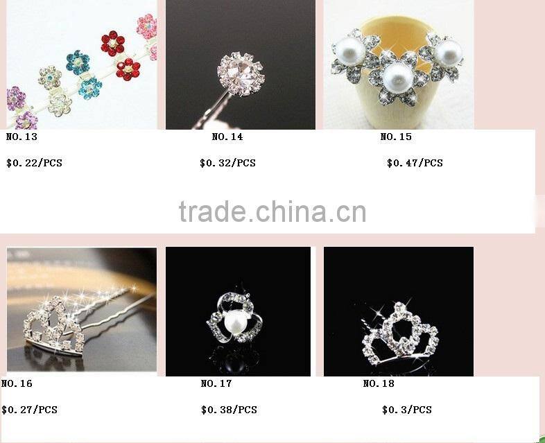 Czech Crystal Bridal Wedding Prom Hair Pins Clips