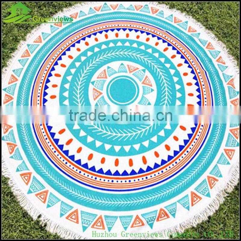 china customized printed round beach towels with tassels round beach towels mandalaround towel warmer