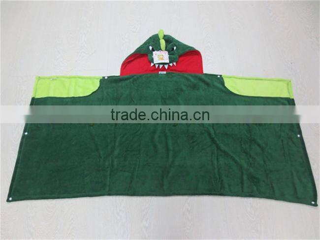 soft and warm mono dots polar fleece blanket coat with animal head