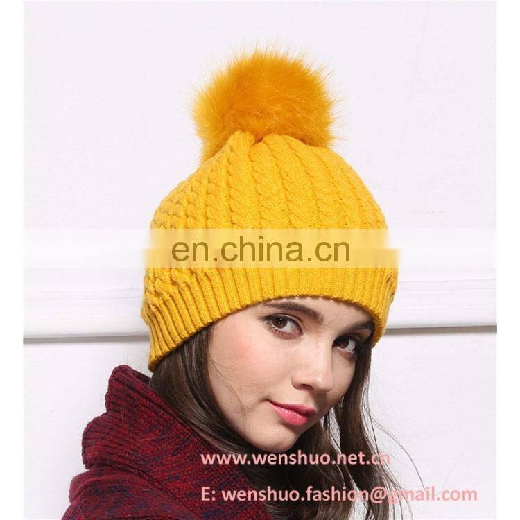 Beanie Bobble Fall Winter Hat For Ladies