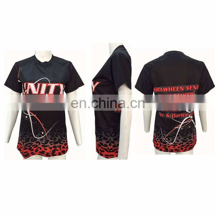 High quality custom t shirt printing for cheerleading