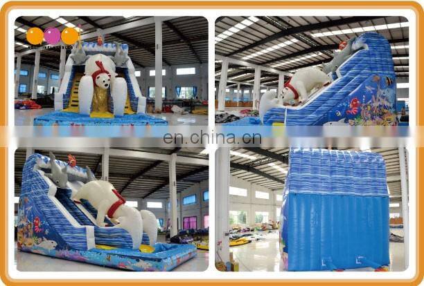 2016 AOQI newest design Arctic ocean giant inflatable pool water slide with free EN14960 certificate