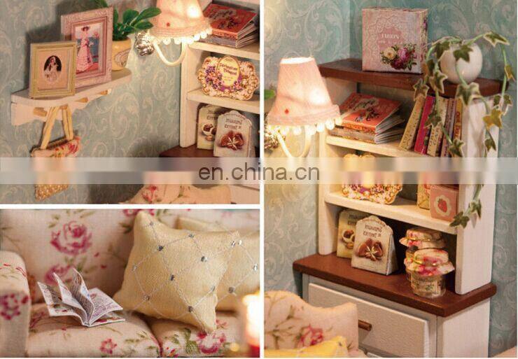 DIY girl toy House Cute Doll House With Light And Simulation Furniture With Doll in china manufacture factory cheap prcie