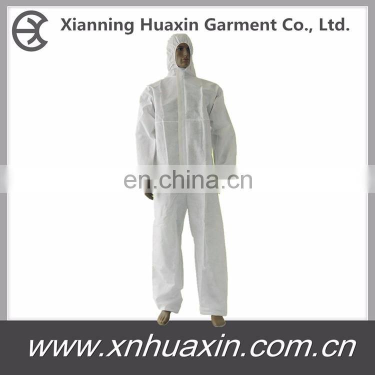 protective hooded suit with elastic wrists and ankles