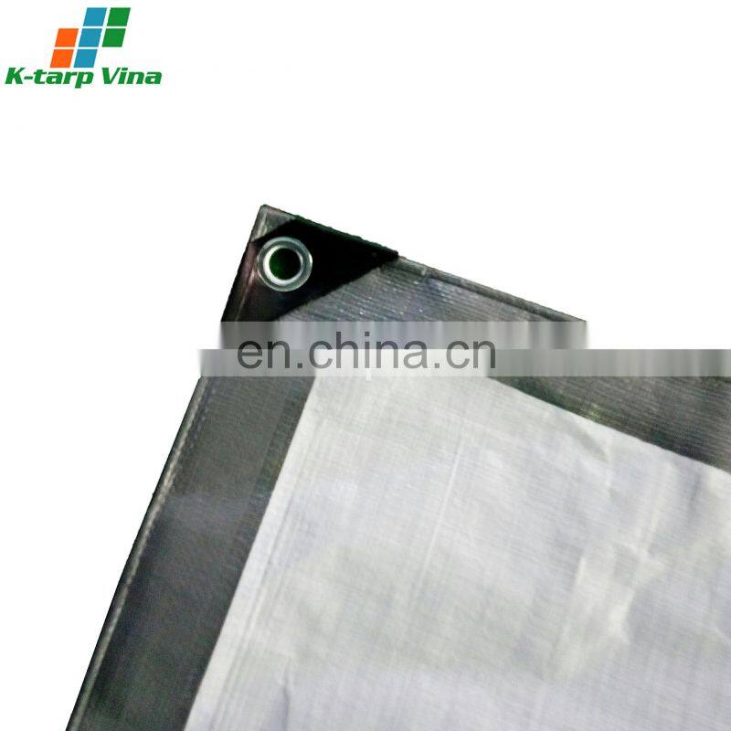 SILVER/WHITE # PE TARPAULIN # 140GSM