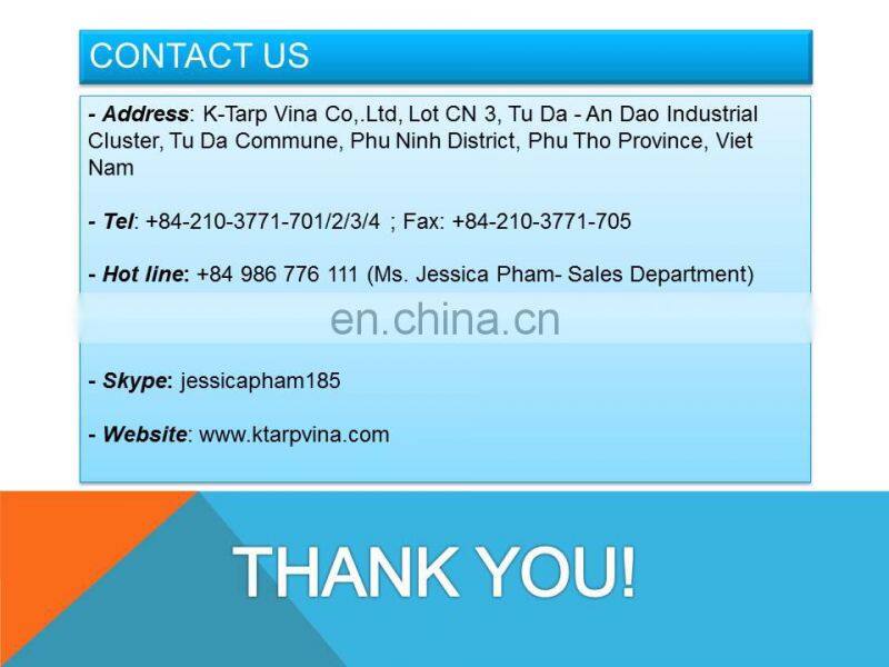 Made in Vietnam PE Tarpaulin, Korea Standard