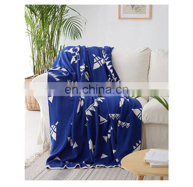RAWHOUSE jacquard cotton 100 knit throw blanket
