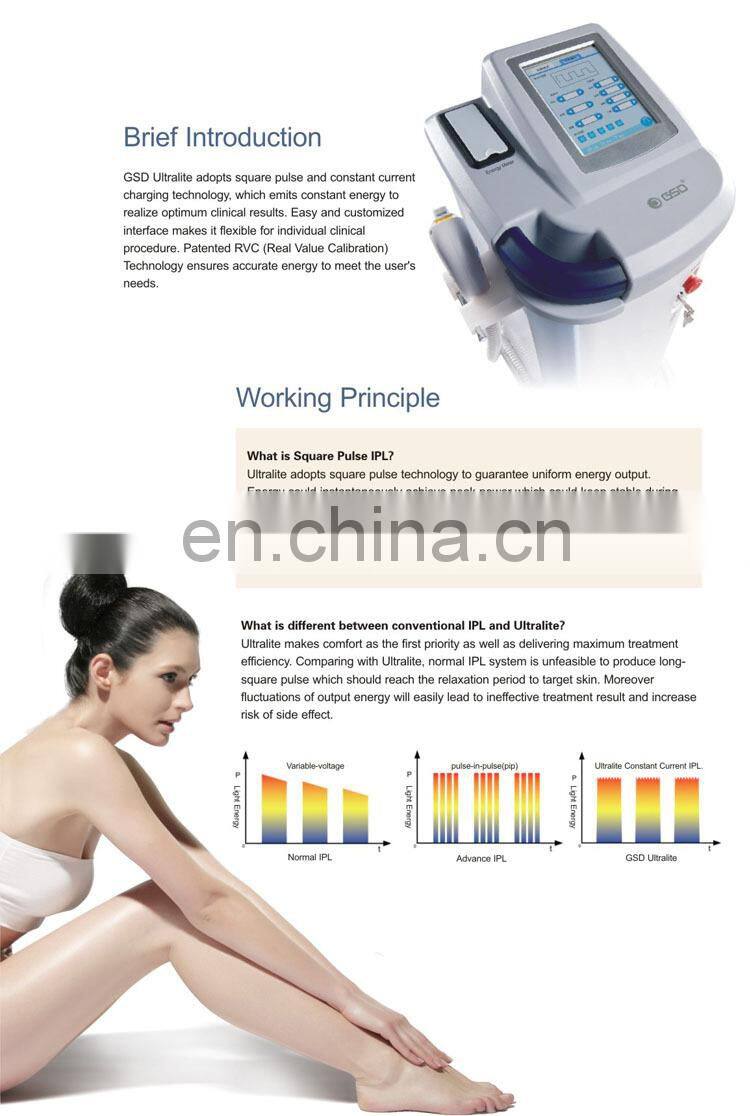 GSD Vertical IPL SHR Machine for hair removal/xenon ipl lamp