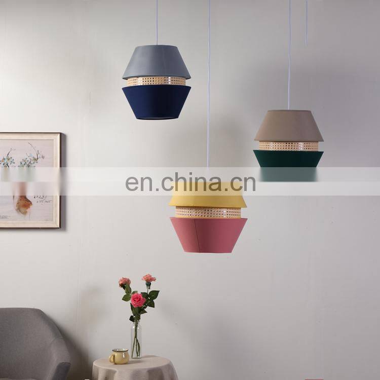 Japan simple design cheap price blue Nordic hotel modern hanging light for ceiling