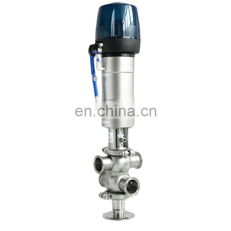 New Style sanitary pneumatic double seat mix proof valve with control head for dairy pipeline system