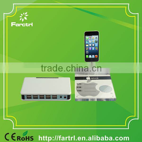 100% secure for retails store Security Mobile Phone Anti-theft Mount With 10 Ports Charger