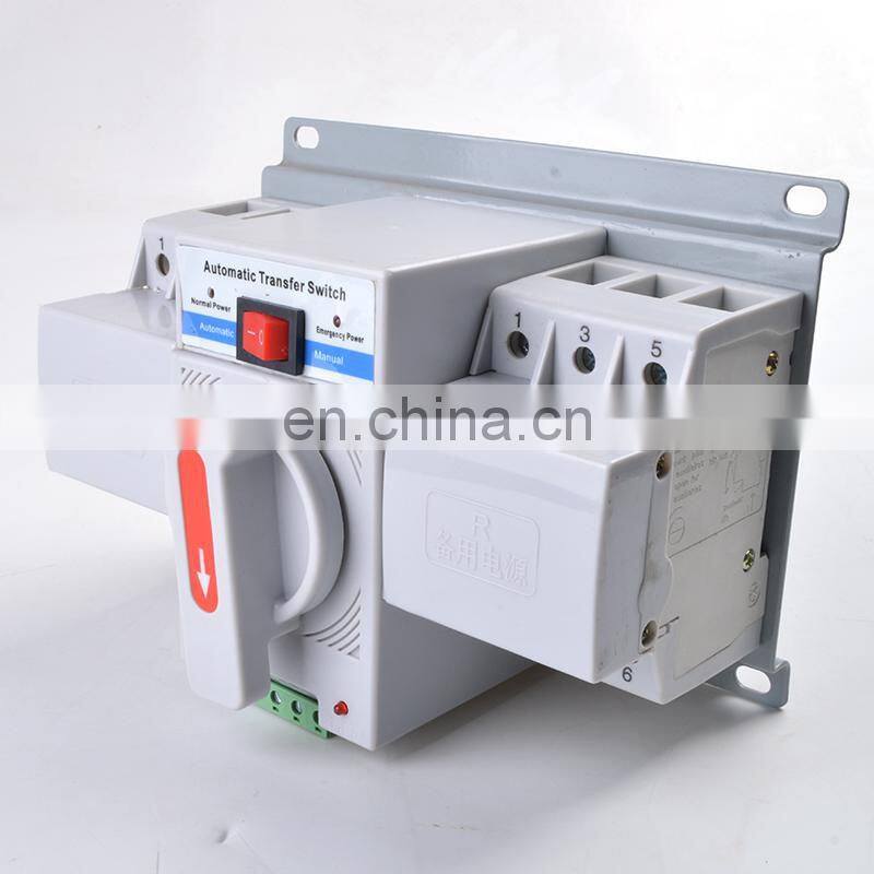 2P 3P 4P 63A 380V 50/60hz 3 wire MCB type Dual Power Automatic transfer switch ATS