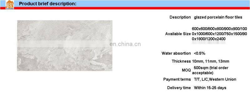 1200 x 600mm foshan Large Size Full Body Marble looking full Polished Glazed floor tile Tile