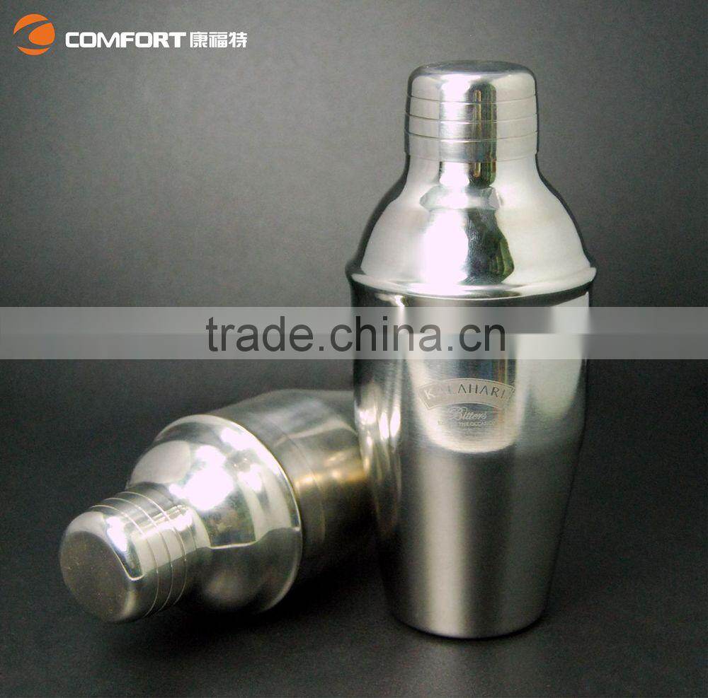 unbreakable high quality stainless steel 350ml cocktail shaker