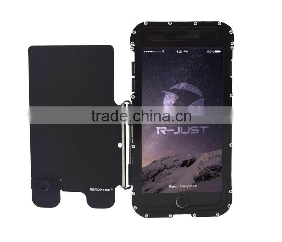 The latest Three anti phone cover For IPHONE 6 case steel&leather for IPHONE 6 case
