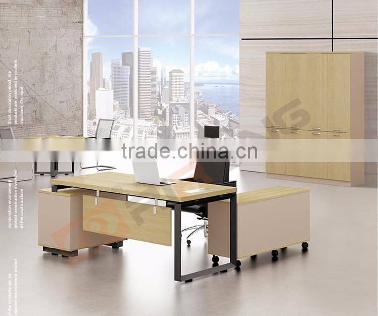 Customized director executive office table wooden 1.8m office computer laptop desk with cabinet