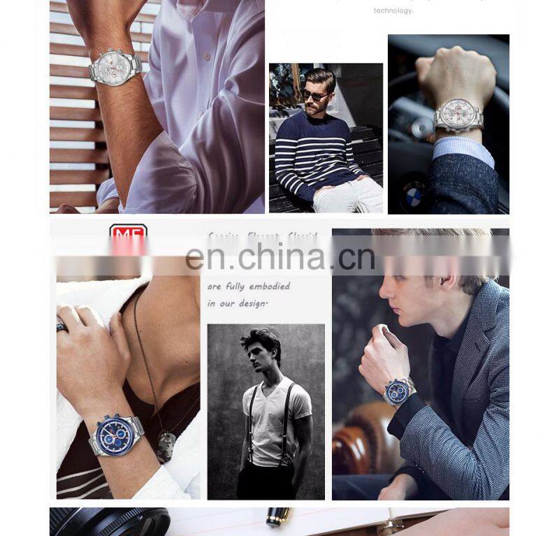 MINI FOCUS MF0081G Luxury Brand Men Watches Stainless Steel Waterproof Quartz Fashion Sport Wristwatches