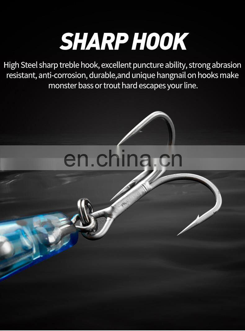 JOHNCOO 140MM 20G Suspend Realistic Fishing Pencil Poppers Lures with Metal Balls